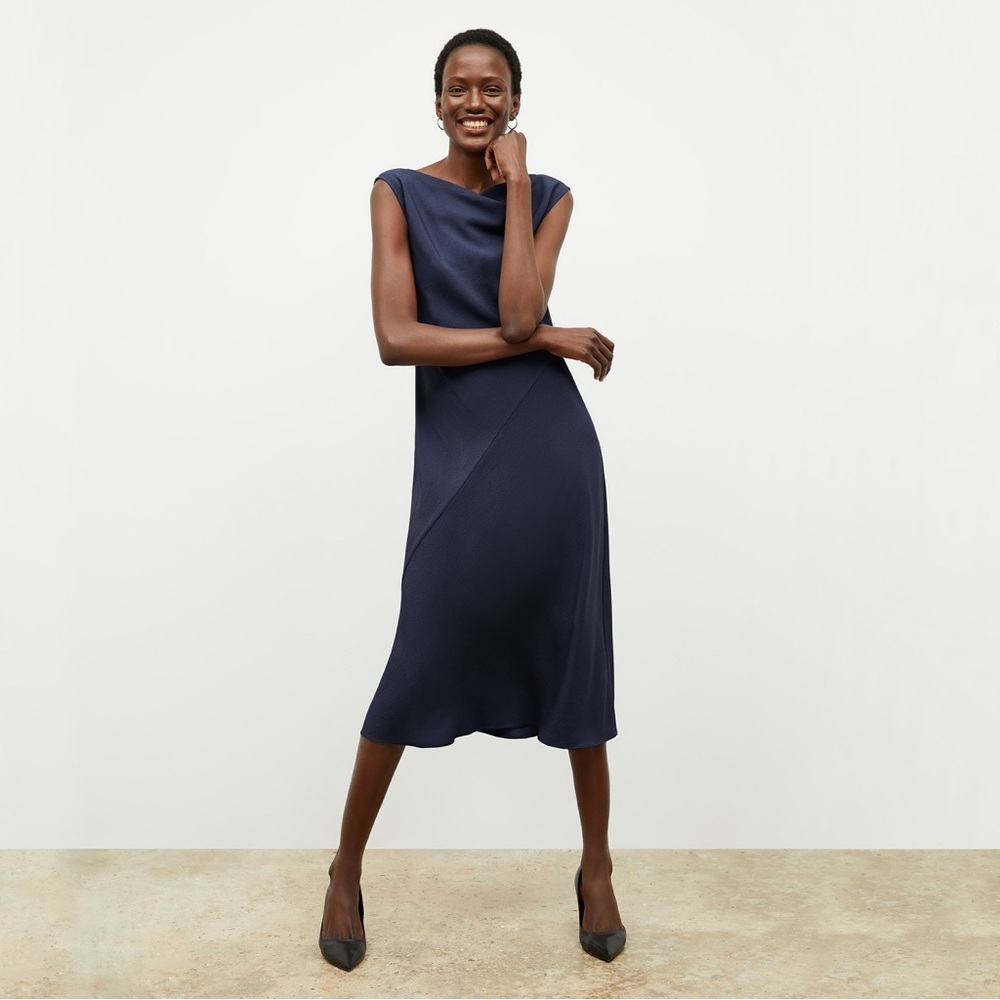 NWT MM Lafleur Priya 1.0 Eco Heavy Soft Wave Caspian Blue Dress Midi Dress XL